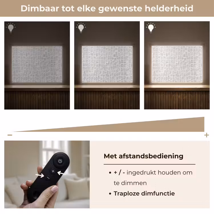 Papier - Overlappend - Textuur - Modern - Wit Light Box met batterij (Wandlamp) middel -USP_dimbaarNL