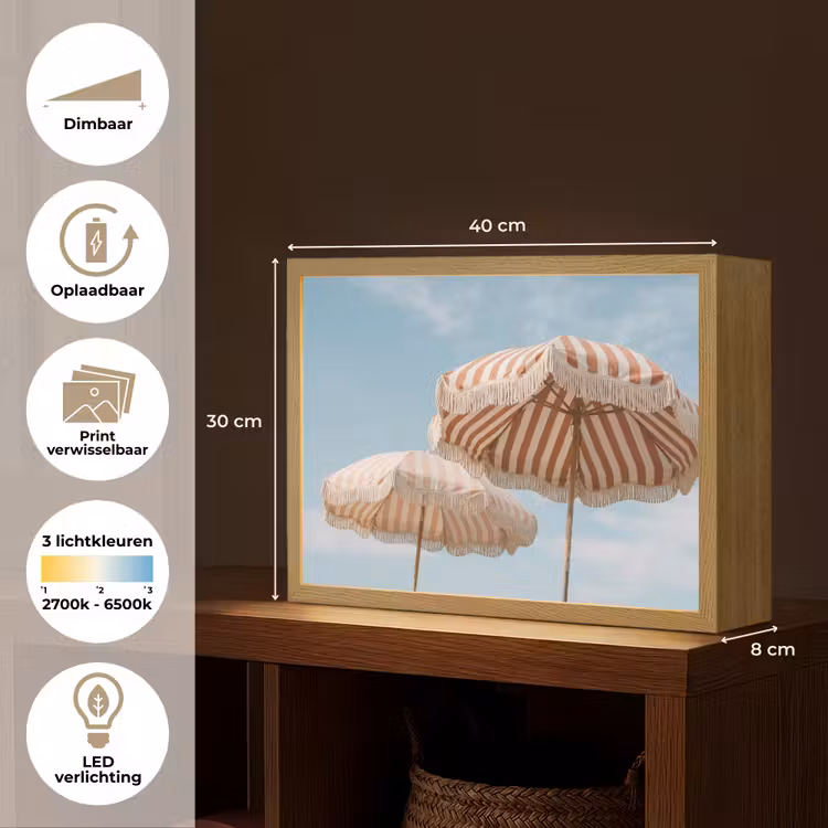 Parasol - Lucht - Rood Light Box met batterij (Wandlamp) middel -USP_websiteoverzichtNL