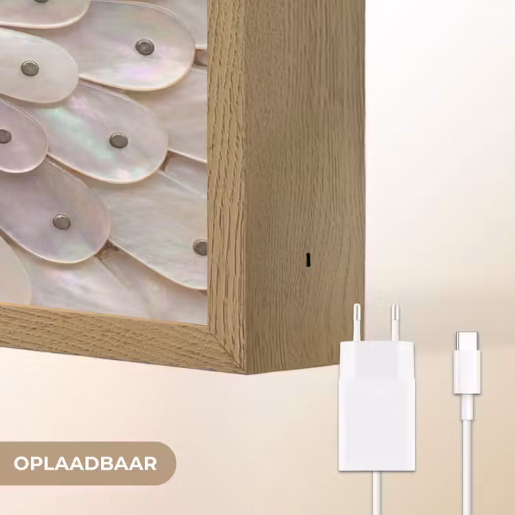 Parelmoer - Patroon - Decoratie - Ambacht - Wit Light Box met batterij (Wandlamp) middel -USP_websiteoplaadbaarNL