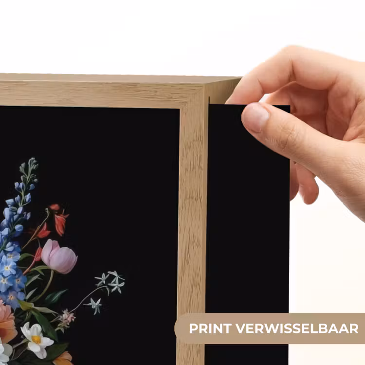 Pastel - Bloemen - Glazen - Vaas Light Box met batterij (Wandlamp) middel -USP_websiteprintNL