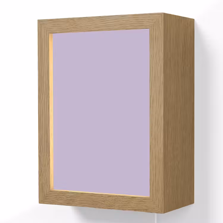 Pastel - Lilac - Paars Light Box met kabel (Wandlamp) klein 929 -3d
