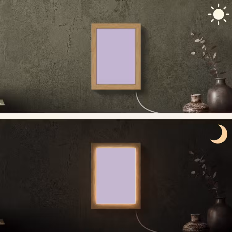 Pastel - Lilac - Paars Light Box met kabel (Wandlamp) klein 929 -sfeer3