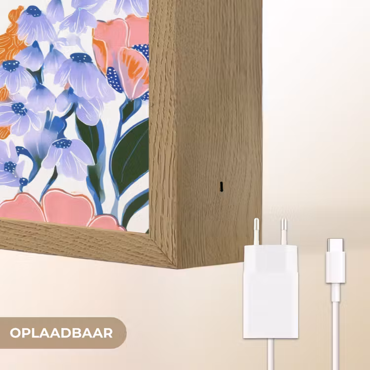 Patroon - Aquarel - Kleurrijk Light Box met batterij (Wandlamp) middel 907 -USP_websiteoplaadbaarNL