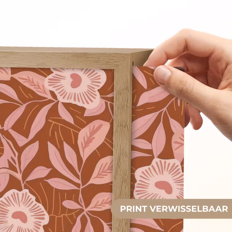 Patroon - Bladeren - Terracotta Light Box met batterij (Wandlamp) middel 907 -USP_websiteprintNL
