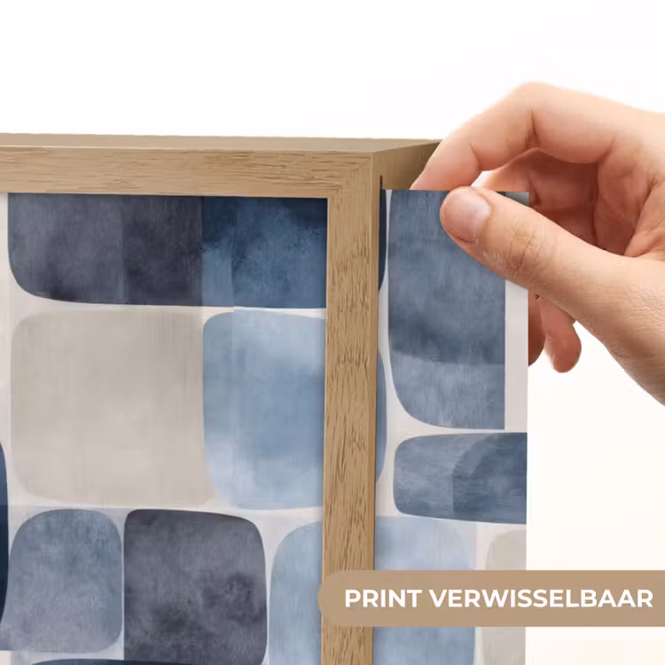 Patroon - Blauw - Vierkanten Light Box met batterij (Wandlamp) middel -USP_websiteprintNL