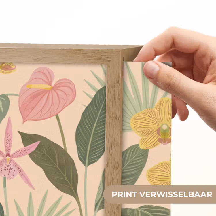 Patroon - Bloemen - Kleurrijk Light Box met batterij (Wandlamp) middel -USP_websiteprintNL