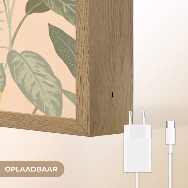 Patroon - Bloemen - Kleurrijk Light Box met batterij (Wandlamp) middel -USP_websiteoplaadbaarNL