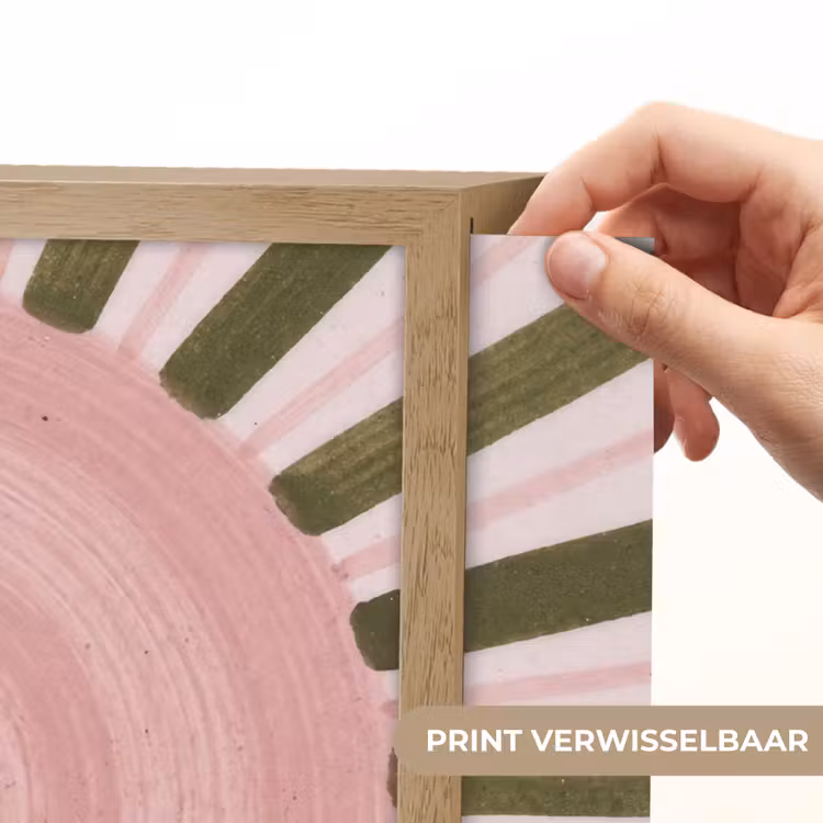 Patroon - Cirkel - Stralen - Abstract - Roze Light Box met batterij (Wandlamp) middel -USP_websiteprintNL