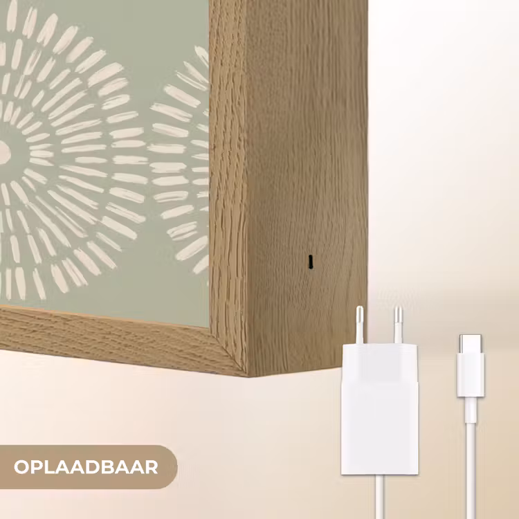 Patroon - Cirkels - Abstract - Modern - Groen Light Box met batterij (Wandlamp) middel -USP_websiteoplaadbaarNL