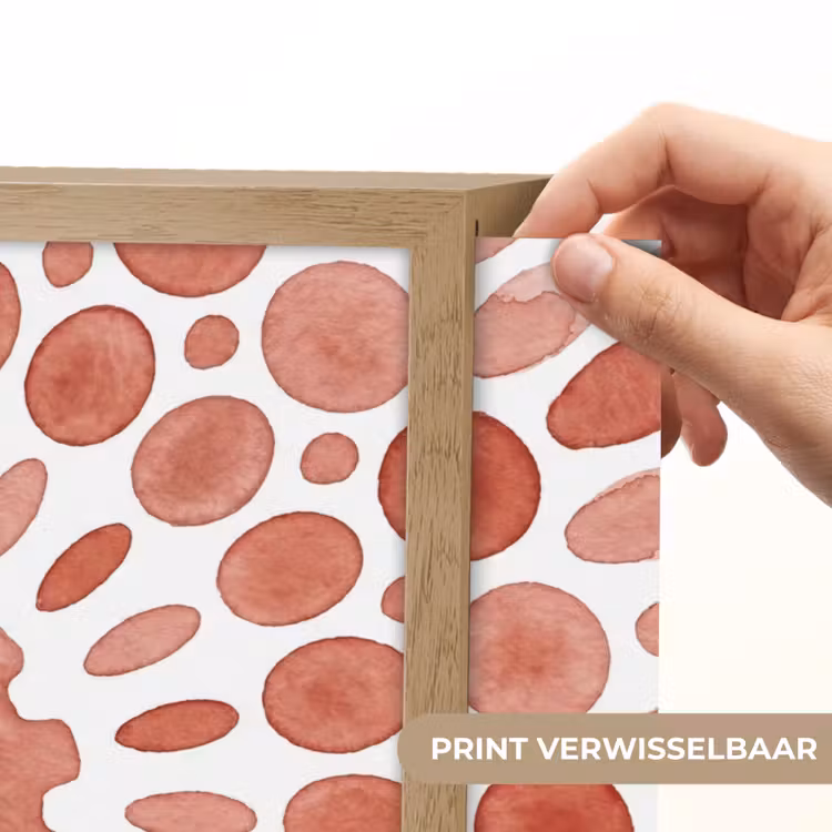 Patroon - Cirkels - Abstract - Modern - Rood Light Box met batterij (Wandlamp) middel -USP_websiteprintNL