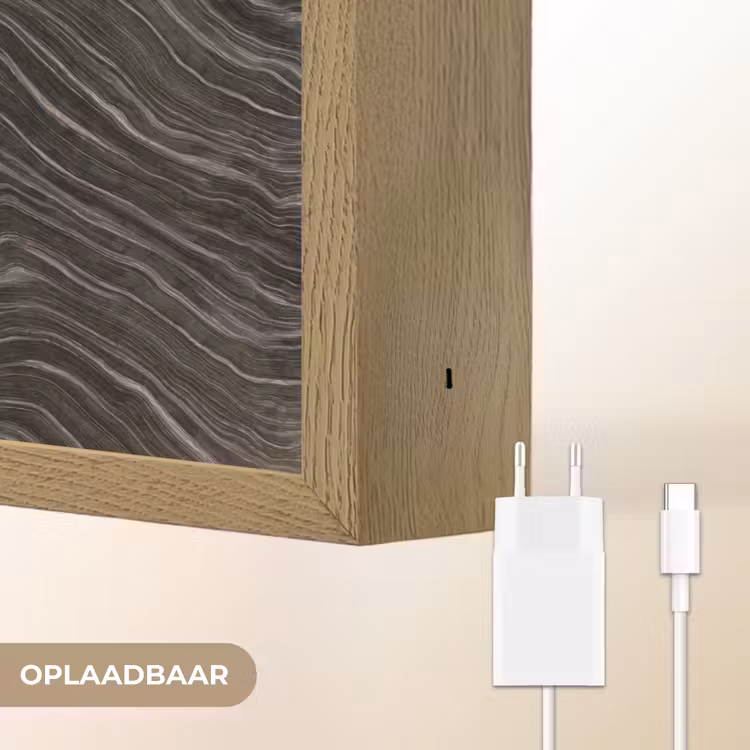 Patroon - Contrast - Antraciet Light Box met batterij (Wandlamp) middel 907 -USP_websiteoplaadbaarNL