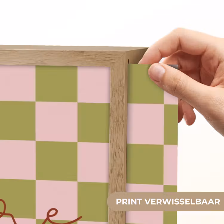 Patroon - Geblokt - Olijfgroen - Amore Light Box met batterij (Wandlamp) middel -USP_websiteprintNL