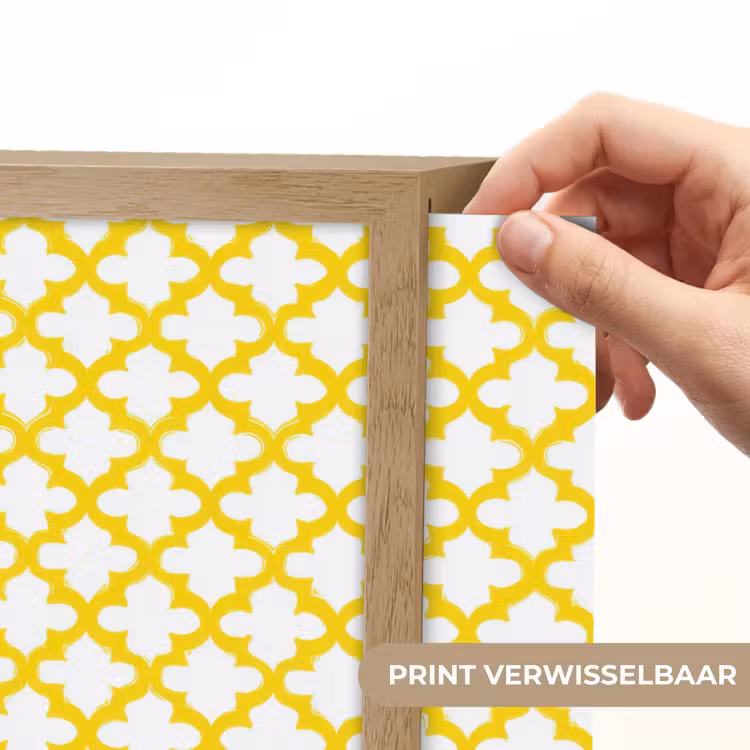 Patroon - Geometrisch - Klassiek - Geel Light Box met batterij (Wandlamp) middel 907 -USP_websiteprintNL