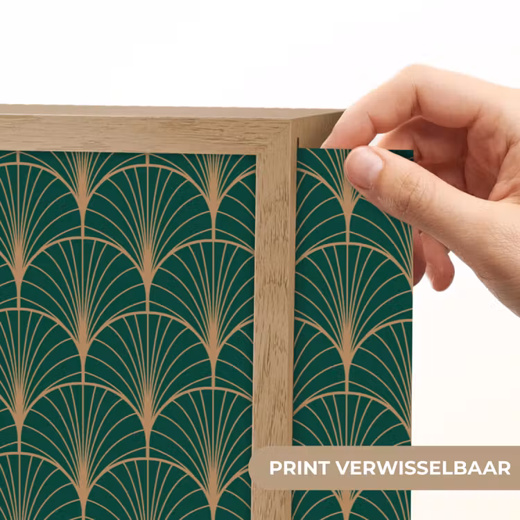 Patroon - Groen - Goud - Symmetrisch Light Box met batterij (Wandlamp) middel 907 -USP_websiteprintNL