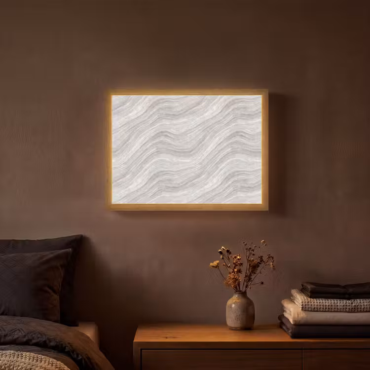 Patroon - Helder - Wit - Grijs Light Box met batterij (Wandlamp) middel 907 -sfeer4