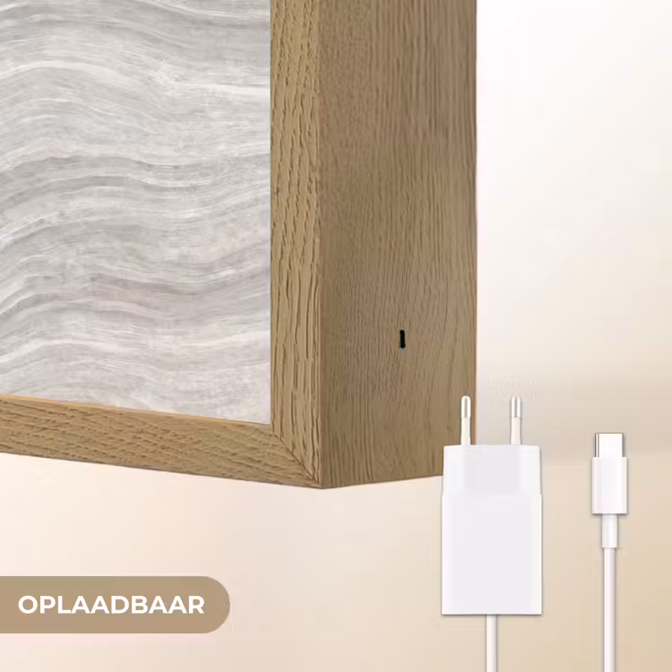 Patroon - Helder - Wit - Grijs Light Box met batterij (Wandlamp) middel 907 -USP_websiteoplaadbaarNL