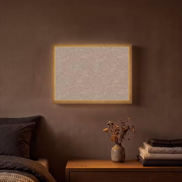 Patroon - Kalksteen - Beige Light Box met batterij (Wandlamp) middel 907 -sfeer4