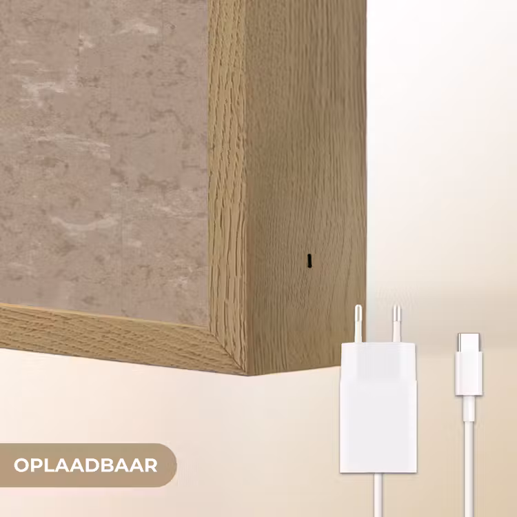 Patroon - Kalksteen - Beige Light Box met batterij (Wandlamp) middel 907 -USP_websiteoplaadbaarNL