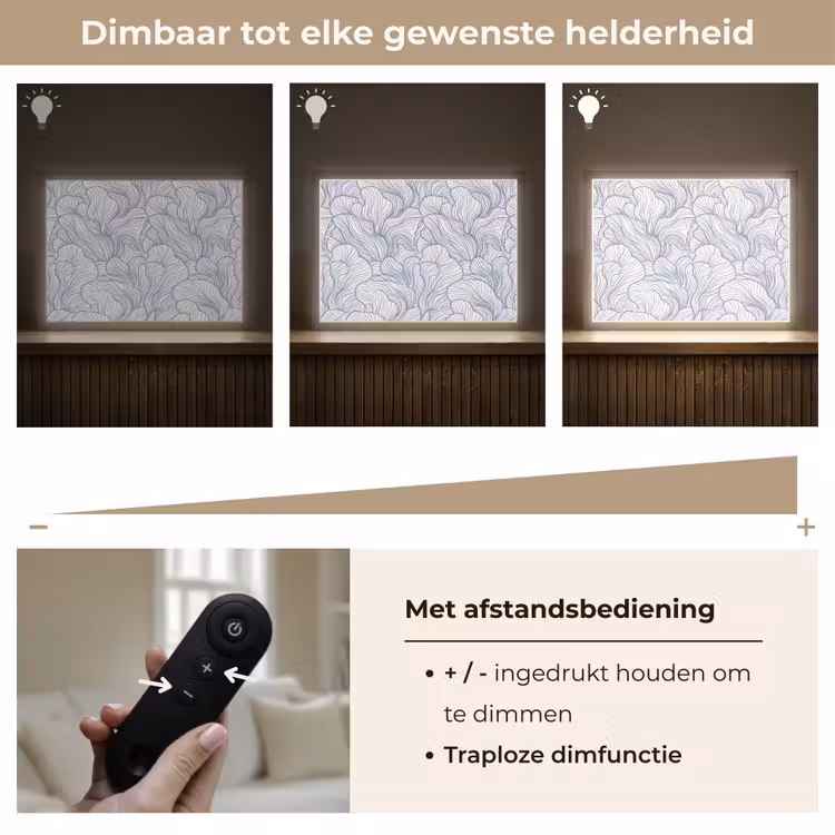Patroon - Lijnen - Organisch - Abstract - Blauw Light Box met batterij (Wandlamp) middel -USP_dimbaarNL