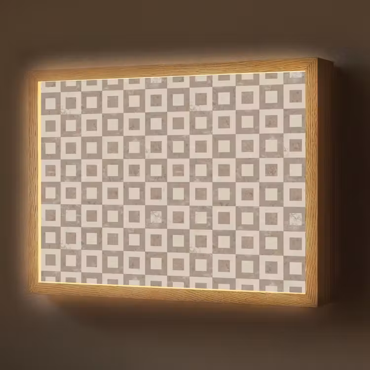 Patroon - Marmer - Beige Light Box met batterij (Wandlamp) middel 907 -z3d_website