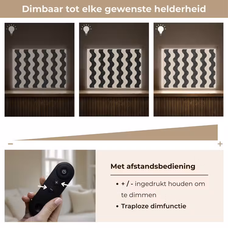 Patroon - Marmer - Groen - Cremé Light Box met batterij (Wandlamp) middel 907 -USP_dimbaarNL