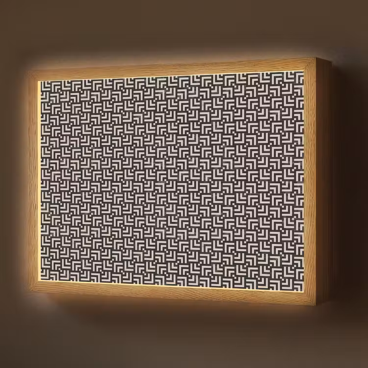Patroon - Marmer - Zwart Light Box met batterij (Wandlamp) middel 907 -z3d_website