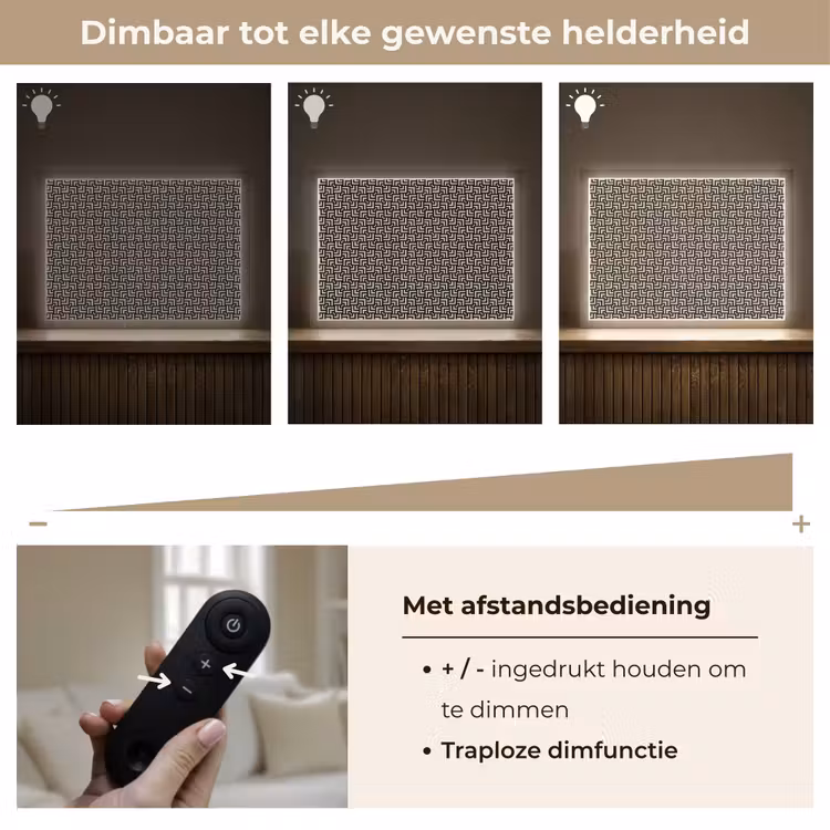 Patroon - Marmer - Zwart Light Box met batterij (Wandlamp) middel 907 -USP_dimbaarNL