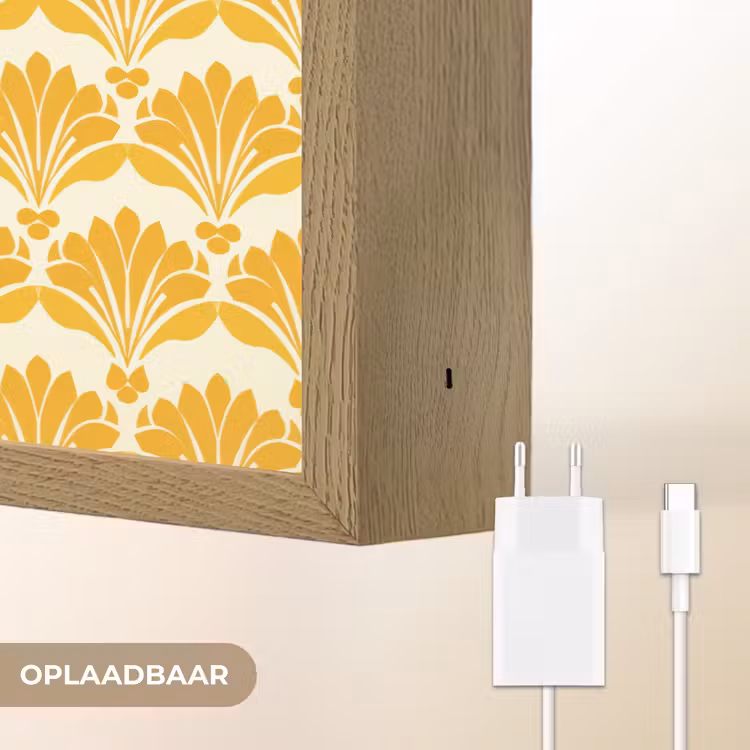 Patroon - Motief - Geel Light Box met batterij (Wandlamp) middel 907 -USP_websiteoplaadbaarNL
