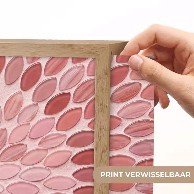 Patroon - Mozaïek - Ovaal - Abstract - Roze Light Box met batterij (Wandlamp) middel -USP_websiteprintNL