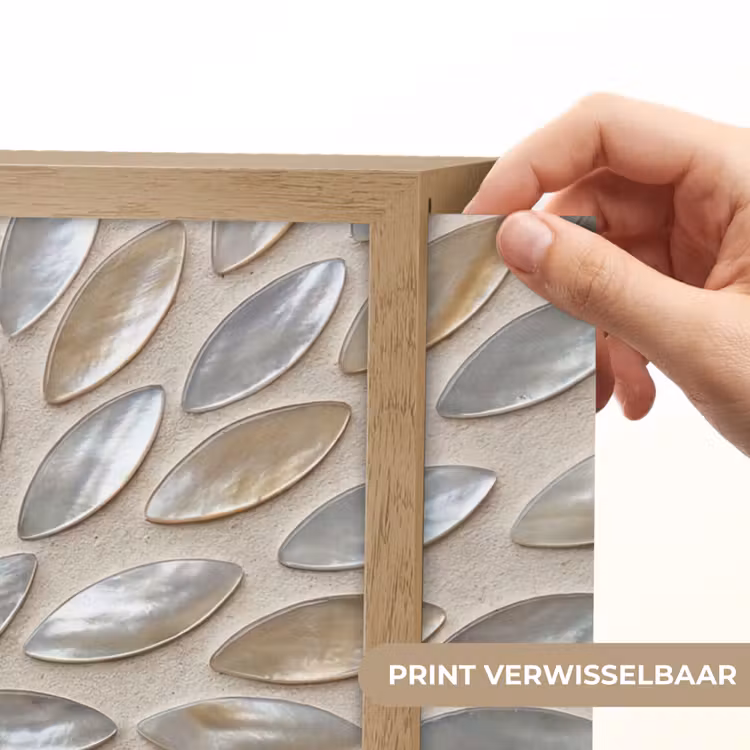 Patroon - Ovaal - Glanzend - Abstract - Beige Light Box met batterij (Wandlamp) middel -USP_websiteprintNL