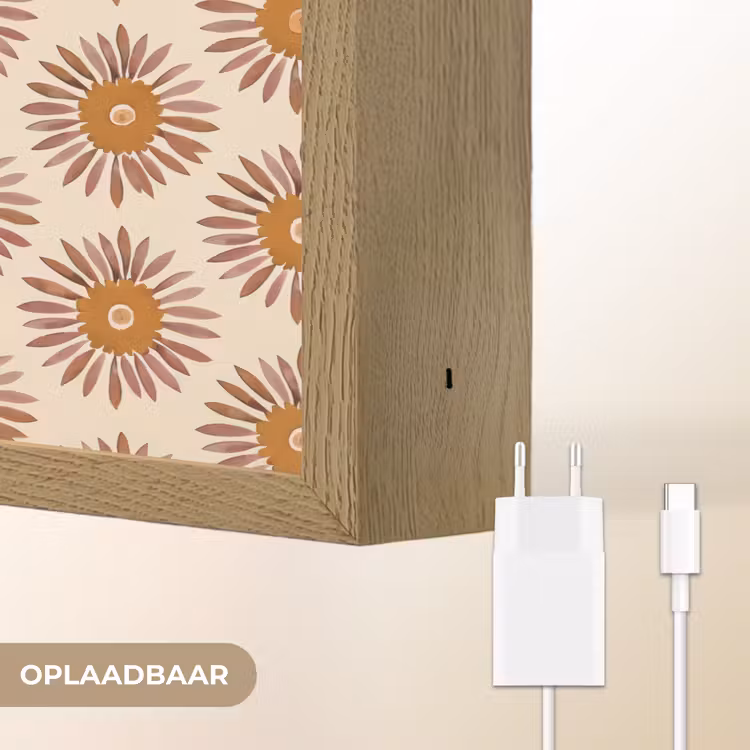 Patroon - Retro - Bruin Light Box met batterij (Wandlamp) middel 907 -USP_websiteoplaadbaarNL