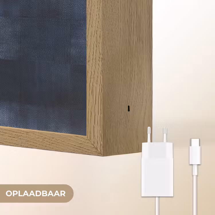 Patroon - Ruit - Marineblauw Light Box met batterij (Wandlamp) middel 907 -USP_websiteoplaadbaarNL