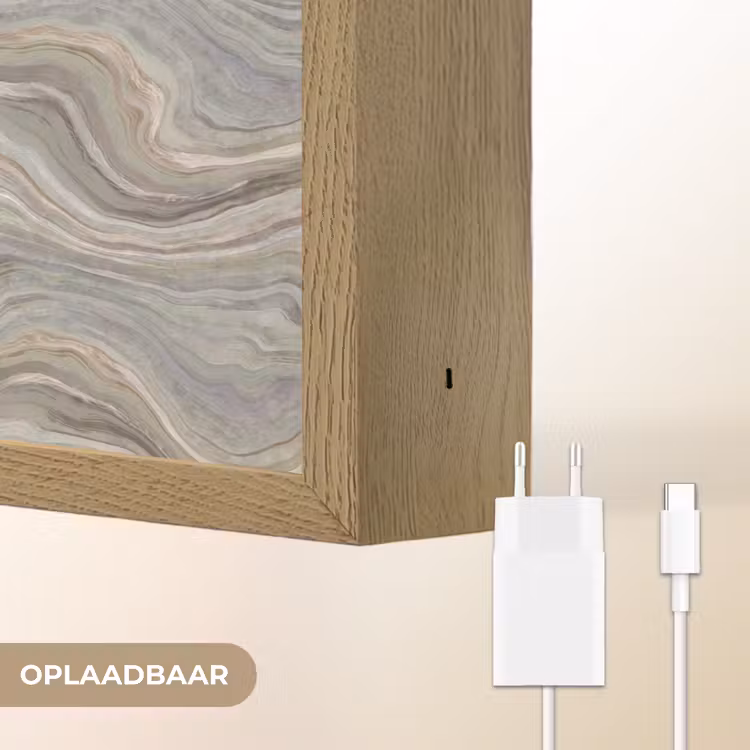 Patroon - Sereen - Paars - Groen Light Box met batterij (Wandlamp) middel 907 -USP_websiteoplaadbaarNL