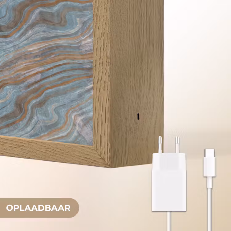 Patroon - Steen - Blauw Light Box met batterij (Wandlamp) middel 907 -USP_websiteoplaadbaarNL