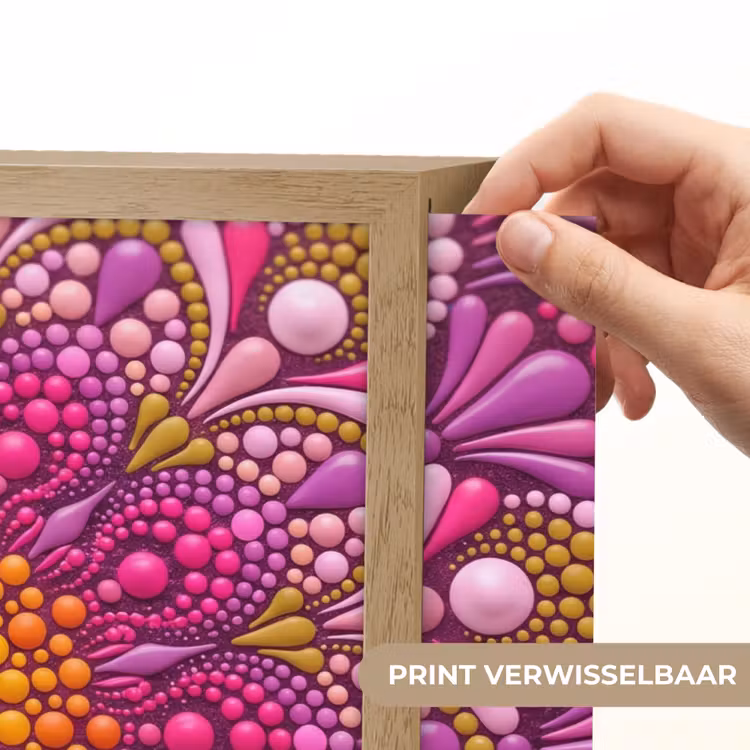 Patroon - Stippen - Abstract - Kleurrijk Light Box met batterij (Wandlamp) middel -USP_websiteprintNL