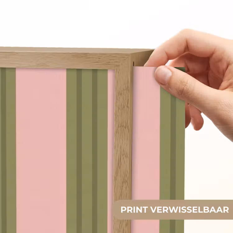 Patroon - Strepen - Abstract - Roze - Groen Light Box met batterij (Wandlamp) middel -USP_websiteprintNL