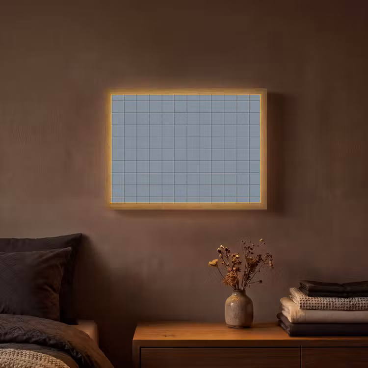 Patroon - Tegel - Blauwgrijs Light Box met batterij (Wandlamp) middel 907 -sfeer4
