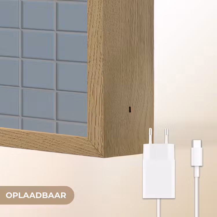 Patroon - Tegel - Blauwgrijs Light Box met batterij (Wandlamp) middel 907 -USP_websiteoplaadbaarNL
