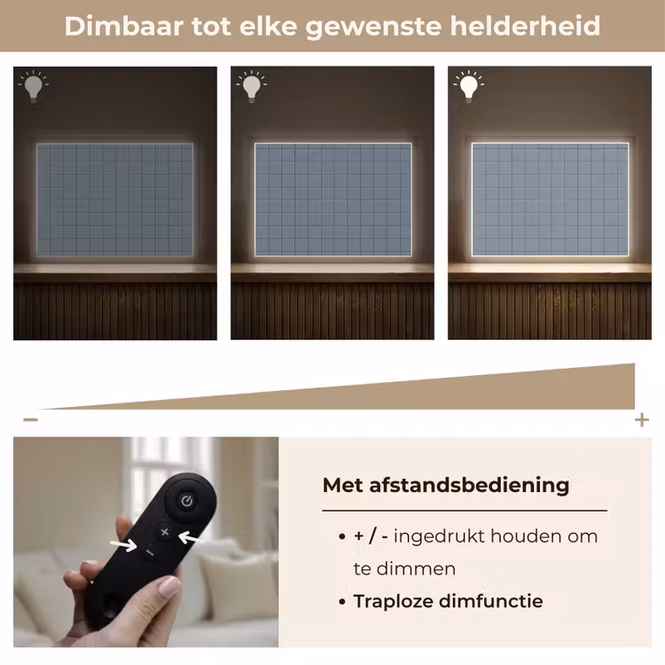 Patroon - Tegel - Blauwgrijs Light Box met batterij (Wandlamp) middel 907 -USP_dimbaarNL