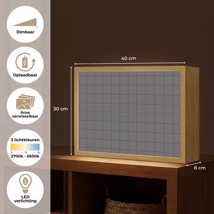 Patroon - Tegel - Grafiet - Grijs Light Box met batterij (Wandlamp) middel 907 -USP_websiteoverzichtNL