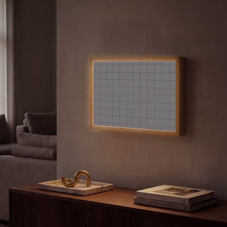 Patroon - Tegel - Grafiet - Grijs Light Box met batterij (Wandlamp) middel 907 -sfeer1