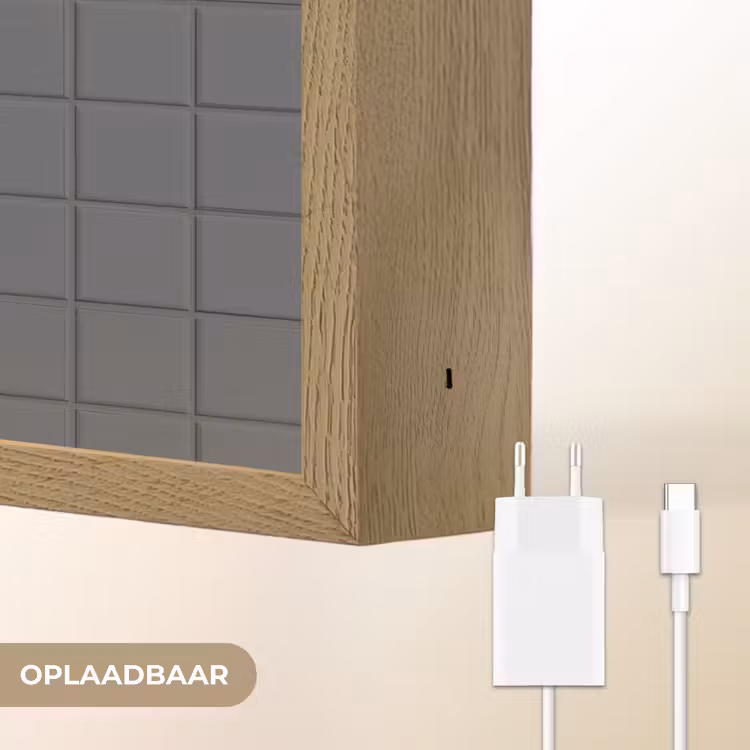 Patroon - Tegel - Grafiet - Grijs Light Box met batterij (Wandlamp) middel 907 -USP_websiteoplaadbaarNL