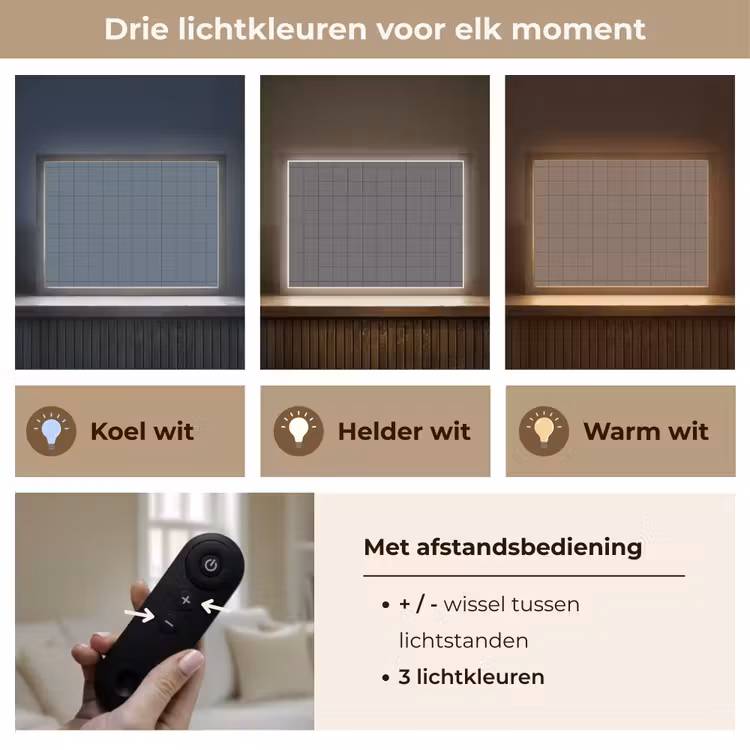 Patroon - Tegel - Grafiet - Grijs Light Box met batterij (Wandlamp) middel 907 -USP_lichtkleurNL