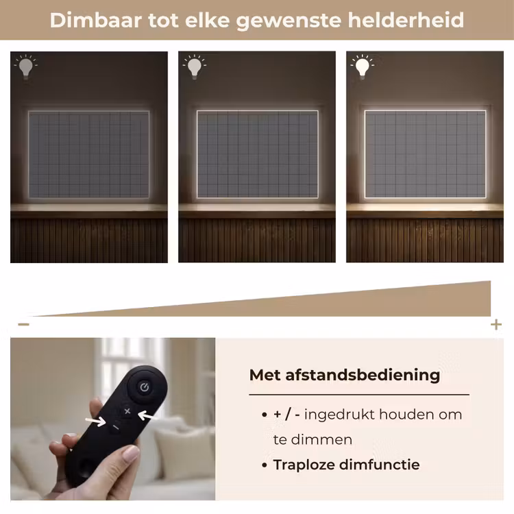 Patroon - Tegel - Grafiet - Grijs Light Box met batterij (Wandlamp) middel 907 -USP_dimbaarNL