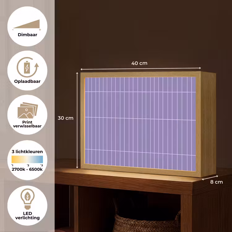 Patroon - Tegel - Lila Light Box met batterij (Wandlamp) middel 907 -USP_websiteoverzichtNL