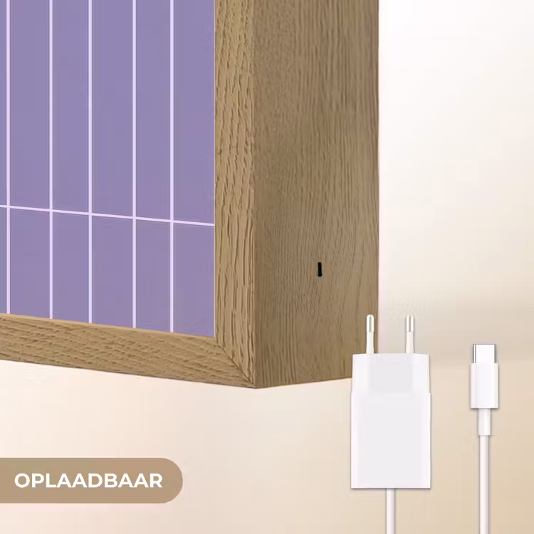 Patroon - Tegel - Lila Light Box met batterij (Wandlamp) middel 907 -USP_websiteoplaadbaarNL