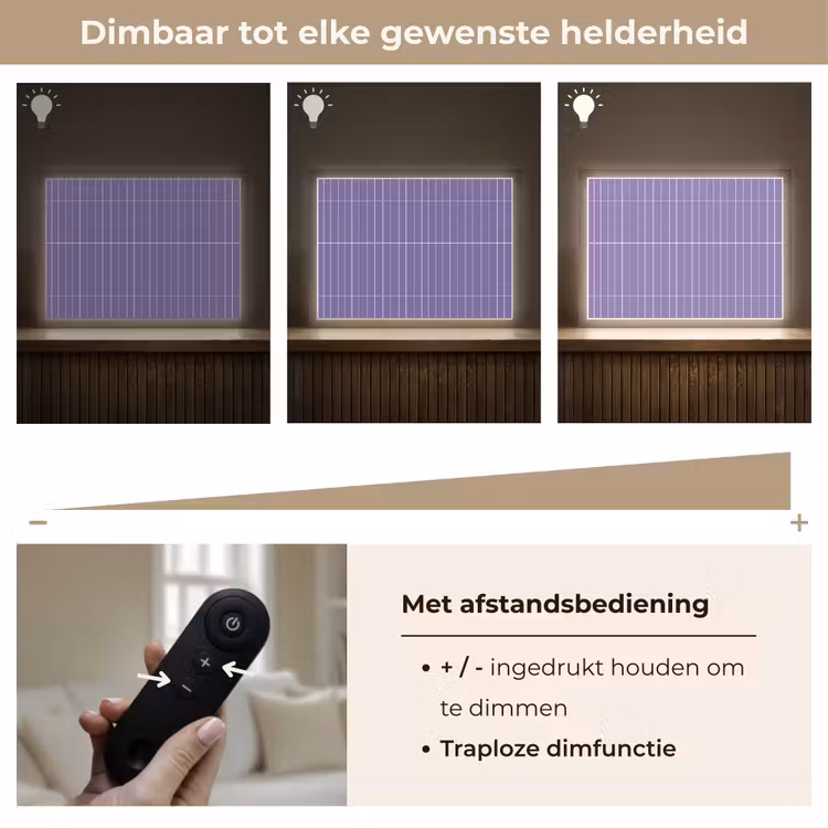 Patroon - Tegel - Lila Light Box met batterij (Wandlamp) middel 907 -USP_dimbaarNL