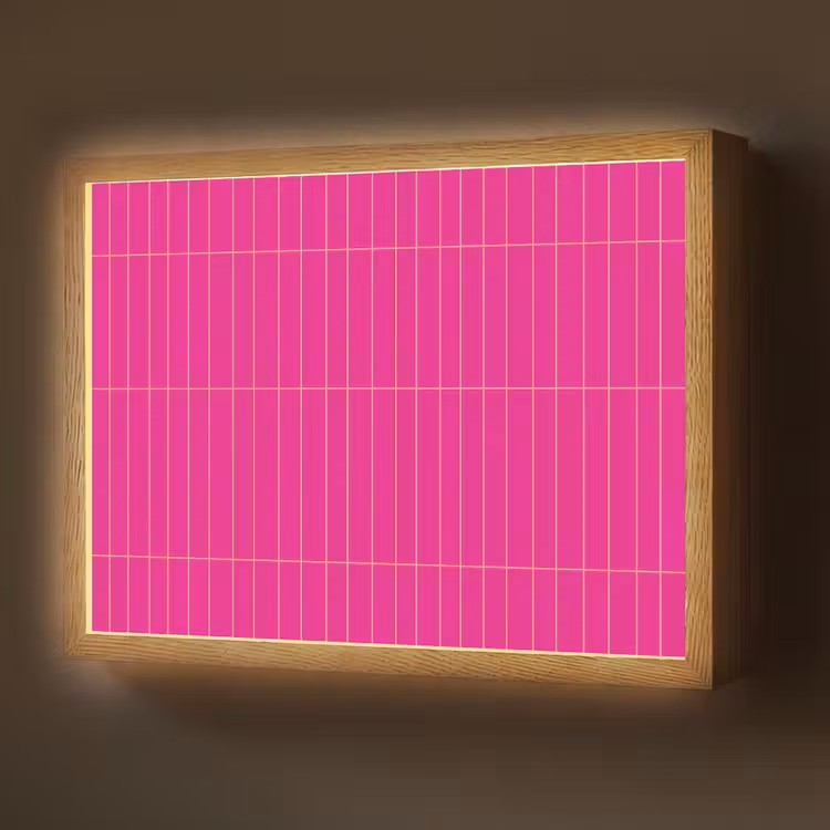 Patroon - Tegel - Magenta - Roze Light Box met batterij (Wandlamp) middel 907 -z3d_website