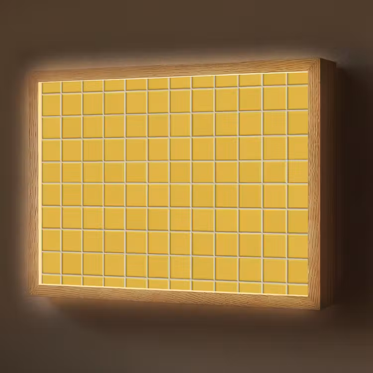 Patroon - Tegel - Okergeel Light Box met batterij (Wandlamp) middel 907 -z3d_website