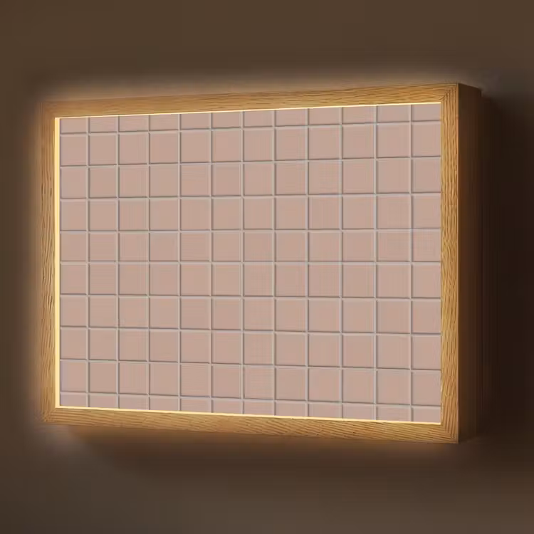 Patroon - Tegel - Oudroze Light Box met batterij (Wandlamp) middel 907 -z3d_website